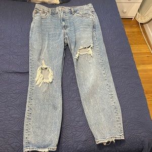 Abercrombie high rise mom jeans for sale